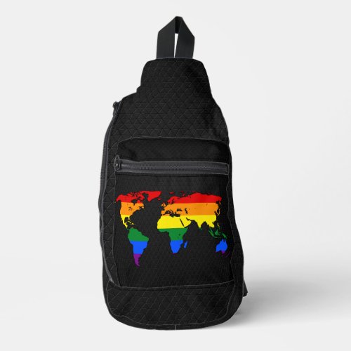 LGBT pride world map  Sling Bag