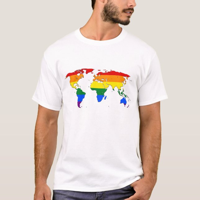 LGBT pride world map T-Shirt (Front)