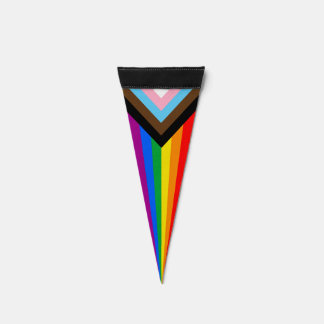 LGBT PROGRESS PRIDE PENNANT FLAG