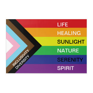 LGBT Progress Pride Rainbow flag with custom text Acrylic Print