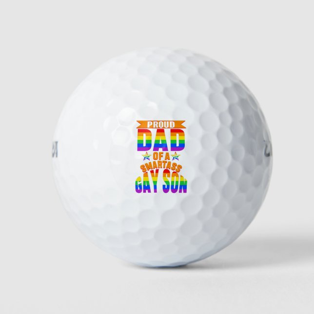 Lgbt Proud Dad Of A Smartass Gay Son Golf Balls (Front)