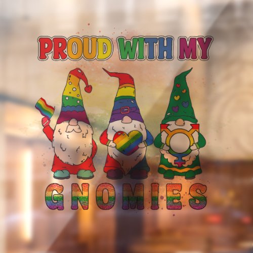 LGBT Proud With My Gnomies Window Cling