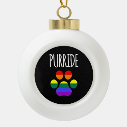 LGBT Purride Ceramic Ball Christmas Ornament