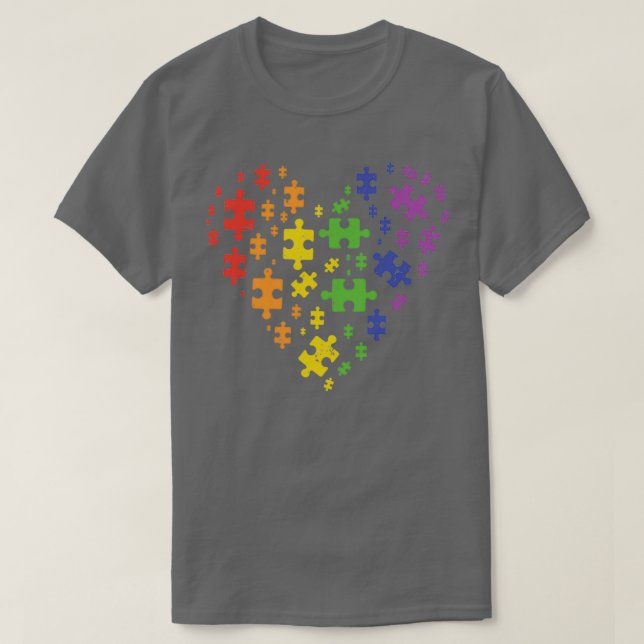 LGBT Puzzle Heart Costume Autism Awareness Gay Pri T-Shirt (Design Front)