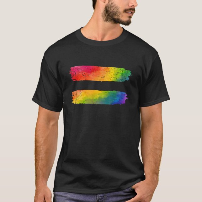 LGBT Q Equality Gay Pride Lesbian Rainbow Flag Pro T-Shirt (Front)