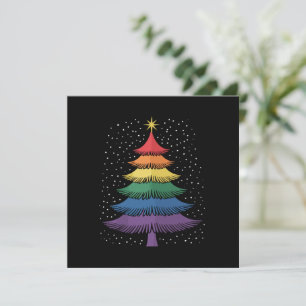 LGBT-Q Pride Christmas Tree Pajama Rainbow Flag Invitation