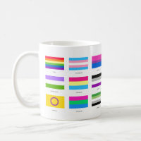 LGBT QIA Pride 9 x FLAGS  Rainbow Awareness Chic Coffee Mug