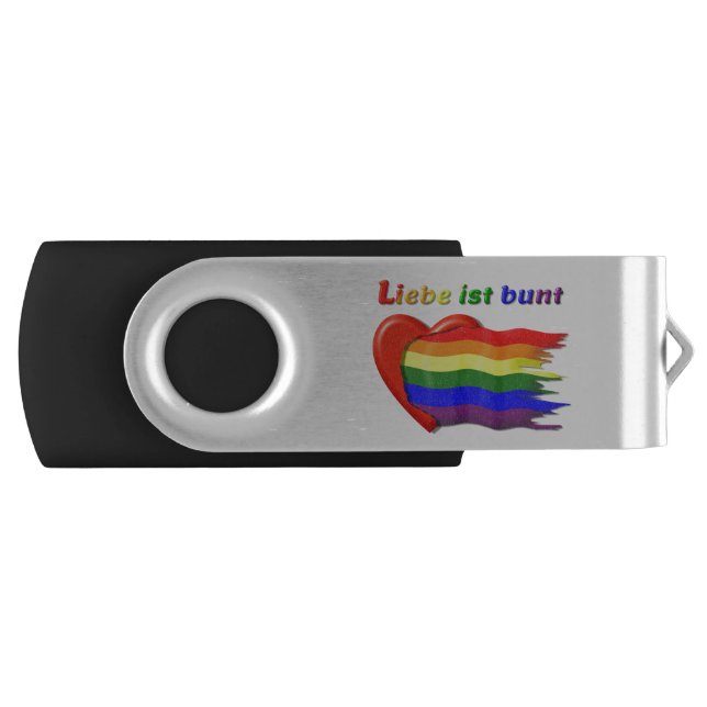 LGBT rainbow 2 - love USB stick Flash Drive (Front)