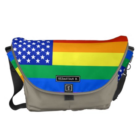Lgbt Rainbow American Flag Messenger Bag
