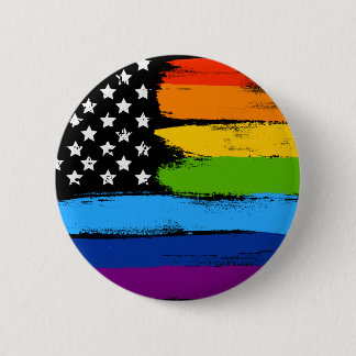 LGBT Rainbow American Pride Flag Button