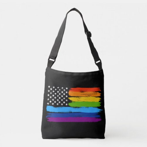 LGBT Rainbow American Pride Flag Cross Body Bag