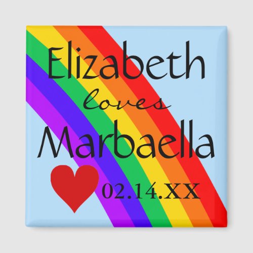 LGBT Rainbow and Heart Magnet