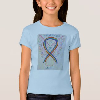 LGBT Rainbow Awareness Ribbon Angel Custom Shirt