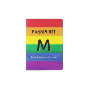 LGBT Rainbow Beach Monogram Personalized Passport Holder