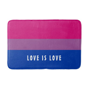 LGBT Rainbow Bisexual Pride Flag Custom Text Bath Mat