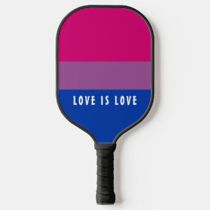 LGBT Rainbow Bisexual Pride Flag Custom Text Pickleball Paddle