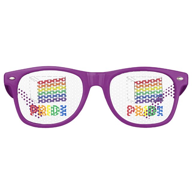 LGBT Rainbow Cake Slice Gay Pride Parade Shades (Front)