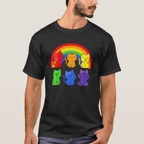 LGBT Rainbow Cats LGBT Pride T_Shirt