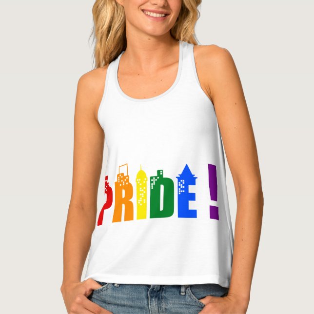 LGBT rainbow city pride  Tank Top (Front)