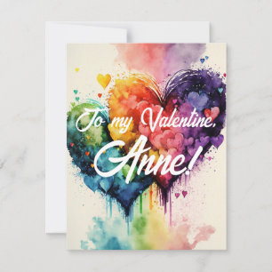 LGBT rainbow colored hearts Valentine's day card