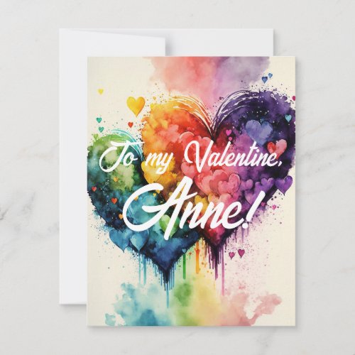 LGBT rainbow colored hearts Valentines day card