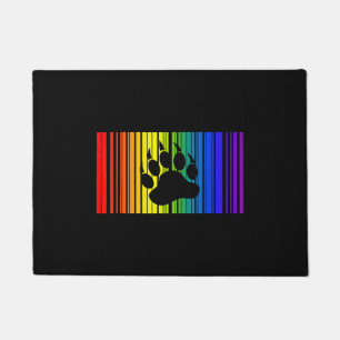 Lgbt Rainbow Colors Barcode Icon Pride Gay Bear Doormat