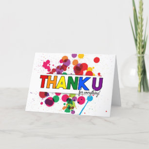 LGBT Rainbow Colors Theme Blank Thank You Card