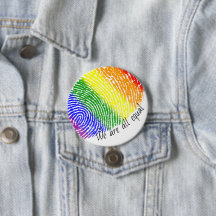 LGBT rainbow fingerprint we are equal large badge