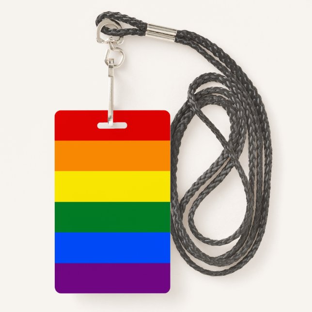 LGBT Rainbow flag Badge (Front with Lanyard)