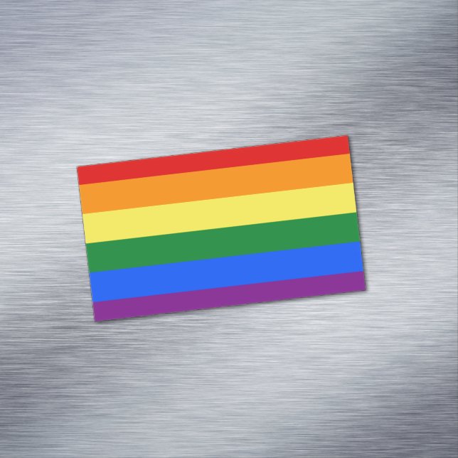 LGBT Rainbow flag Business Card Magnet (In Situ)