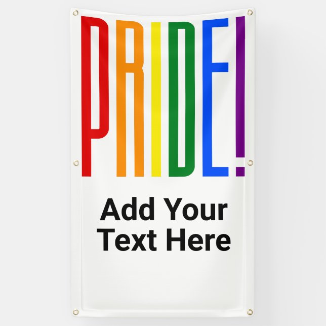 LGBT Rainbow Flag Colors Gay Pride Party Banner (Vertical)