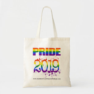 LGBT Rainbow Flag Colors Text LGBTQ Gay Pride 2019 Tote Bag