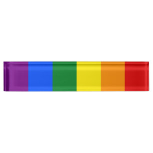 LGBT Rainbow flag Desk Name Plate