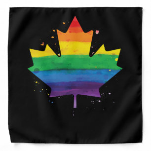 LGBT Rainbow Flag Gay Pride Canada Maple Leaf Bandana