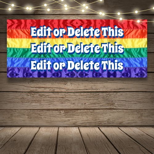 LGBT rainbow flag gay pride LGBTQ custom text Banner
