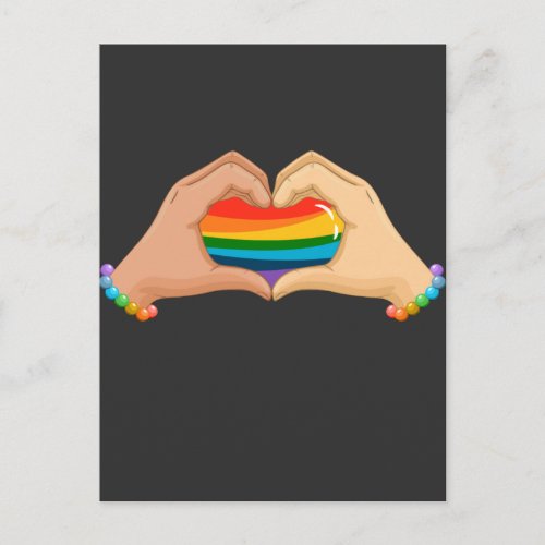LGBT Rainbow Flag Hands Heart Colorful Love Postcard