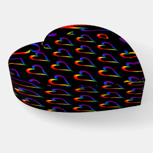 LGBT Rainbow Flag Hearts Pattern Gay Pride Paperweight