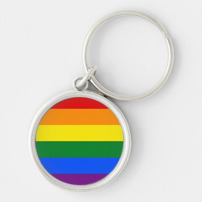 LGBT Rainbow Flag Keychain (Front)