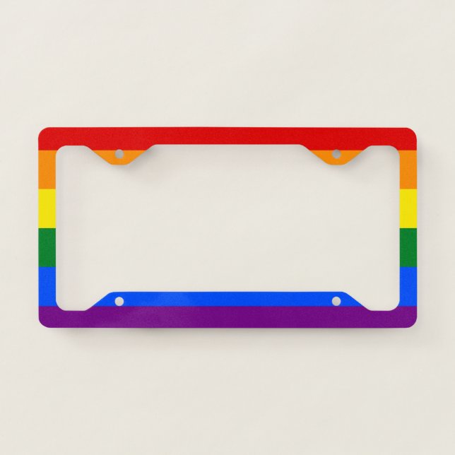 LGBT Rainbow flag License Plate Frame (Front)
