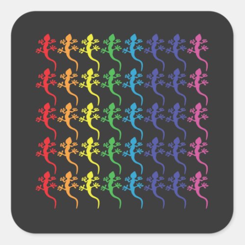 LGBT Rainbow Flag Lizards Square Sticker