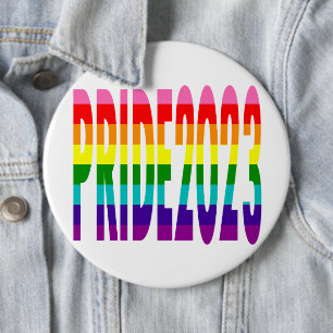 LGBT Rainbow Flag Original 8 Stripes Pride 2023 Button