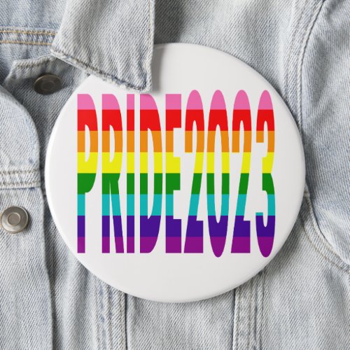 LGBT Rainbow Flag Original 8 Stripes Pride 2023 Button