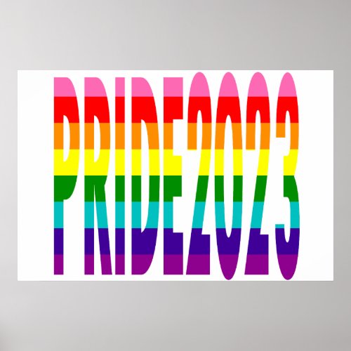 LGBT Rainbow Flag Original 8 Stripes Pride 2023 Poster