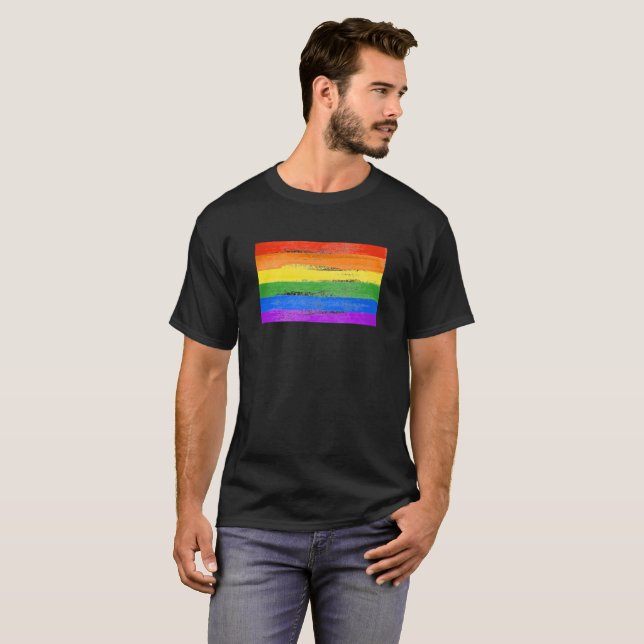 LGBT RAINBOW FLAG PAINT T-Shirt (Front Full)