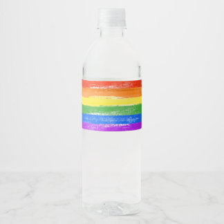 LGBT RAINBOW FLAG PAINT WATER BOTTLE LABEL