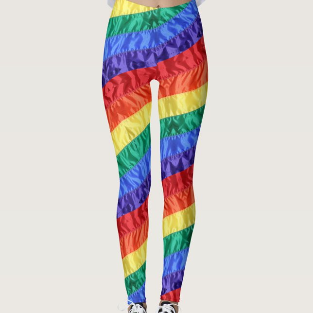 LGBT Rainbow flag rainbow stripe pride modern chic Leggings (Creator Uploaded)