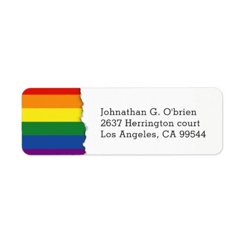 LGBT Rainbow Flag  Return Address Label