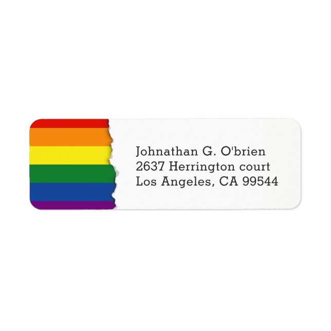LGBT Rainbow Flag | Return Address Label (Front)