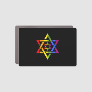 LGBT Rainbow Flag Star Of David Queer Israeli Gift Car Magnet