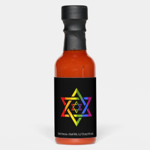 LGBT Rainbow Flag Star Of David Queer Israeli Gift Hot Sauces